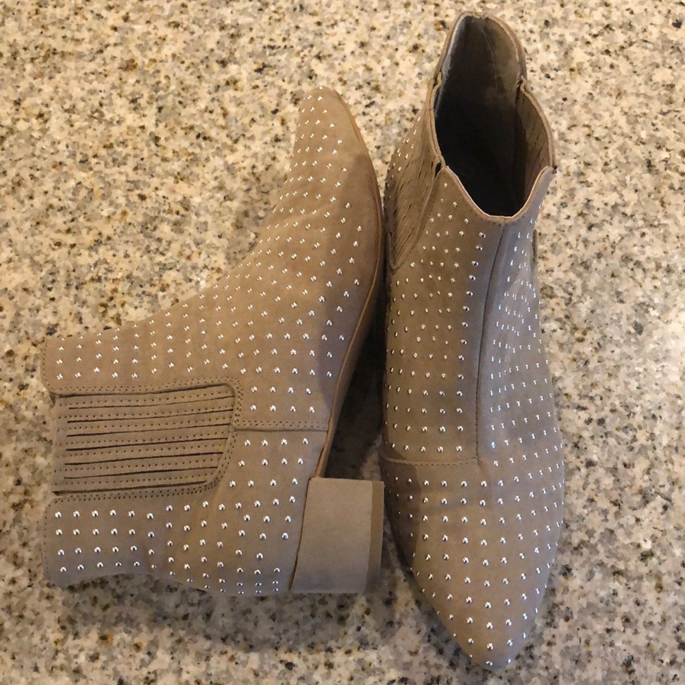 Studded Suede Ankle Booties